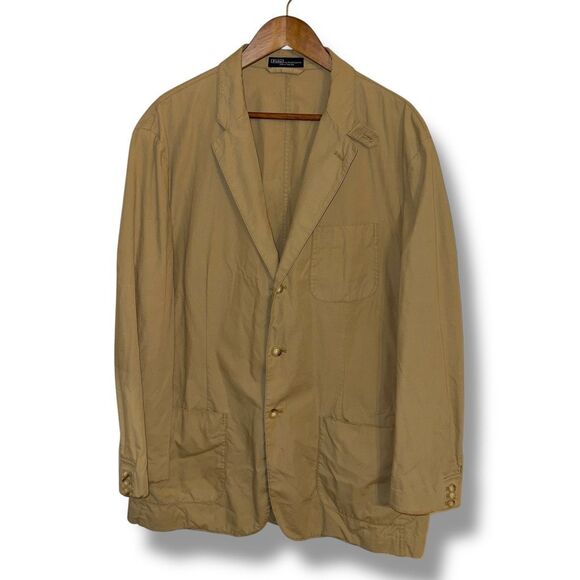 Polo Ralph Lauren Tan Unstructured Safari Jacket Sport Coat Sz XL - Picture 1 of 7